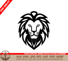 Lion Black and White Isolated Icon Vector Illustration SVG 