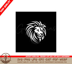 Lion Black and White Isolated Icon Vector Illustration SVG 