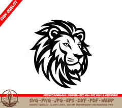 Lion Black and White Isolated Icon Vector Illustration SVG 