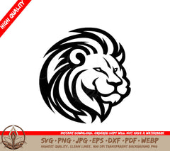 Lion Black and White Isolated Icon Vector Illustration SVG 