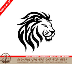 Lion Black and White Isolated Icon Vector Illustration SVG 