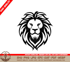 Lion Black and White Isolated Icon Vector Illustration SVG 