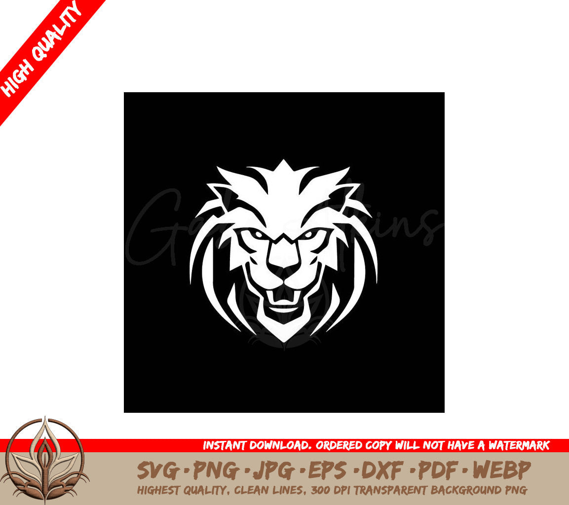 Lion Minimalist and Simple Silhouette - Vector illustration SVG 