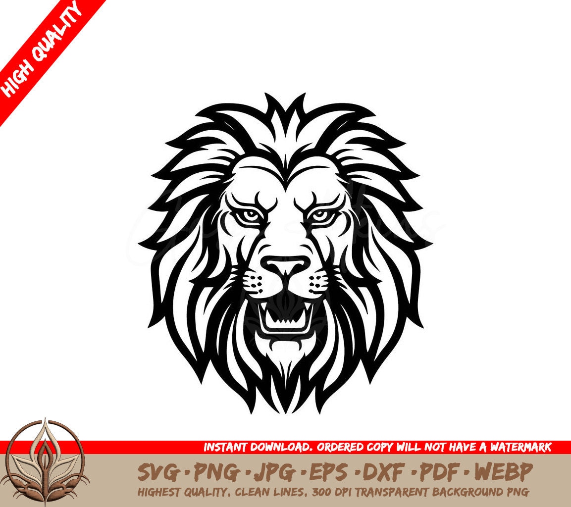 Lion Minimalist and Simple Silhouette - Vector illustration SVG 