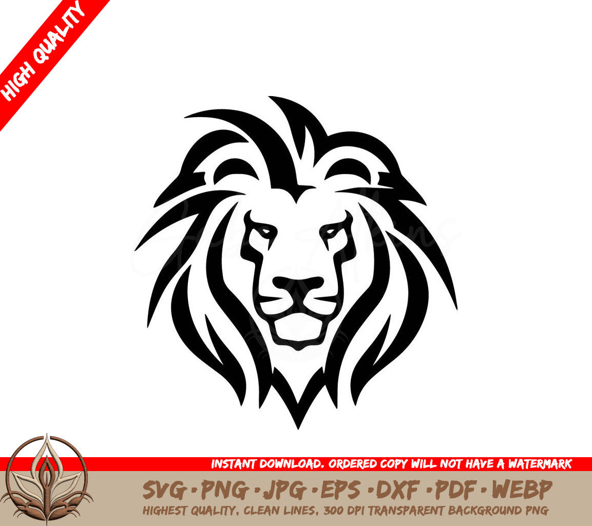 Lion Minimalist and Simple Silhouette Vector Illustration SVG 