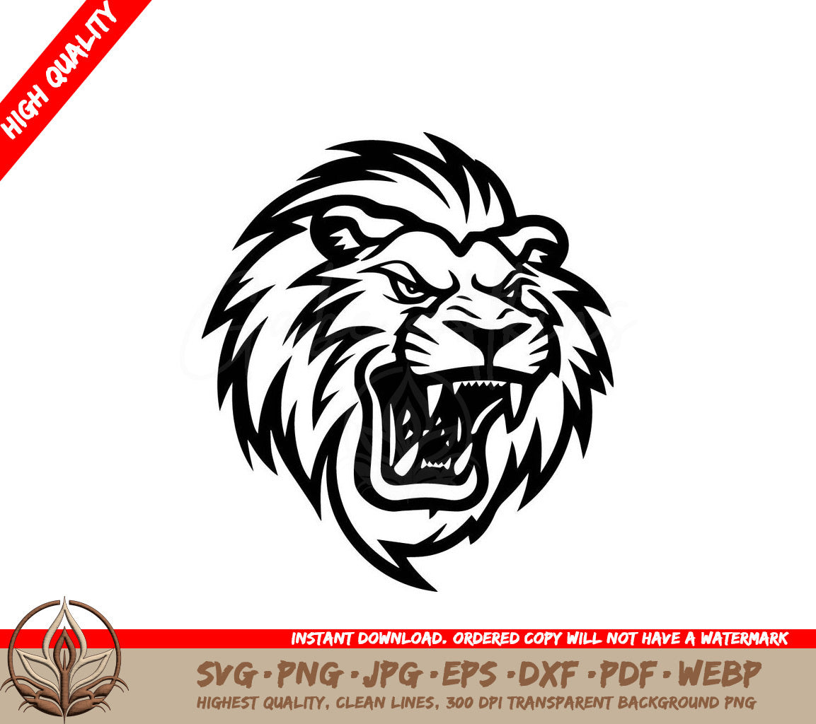 Lion Minimalist and Simple Silhouette Vector Illustration SVG 