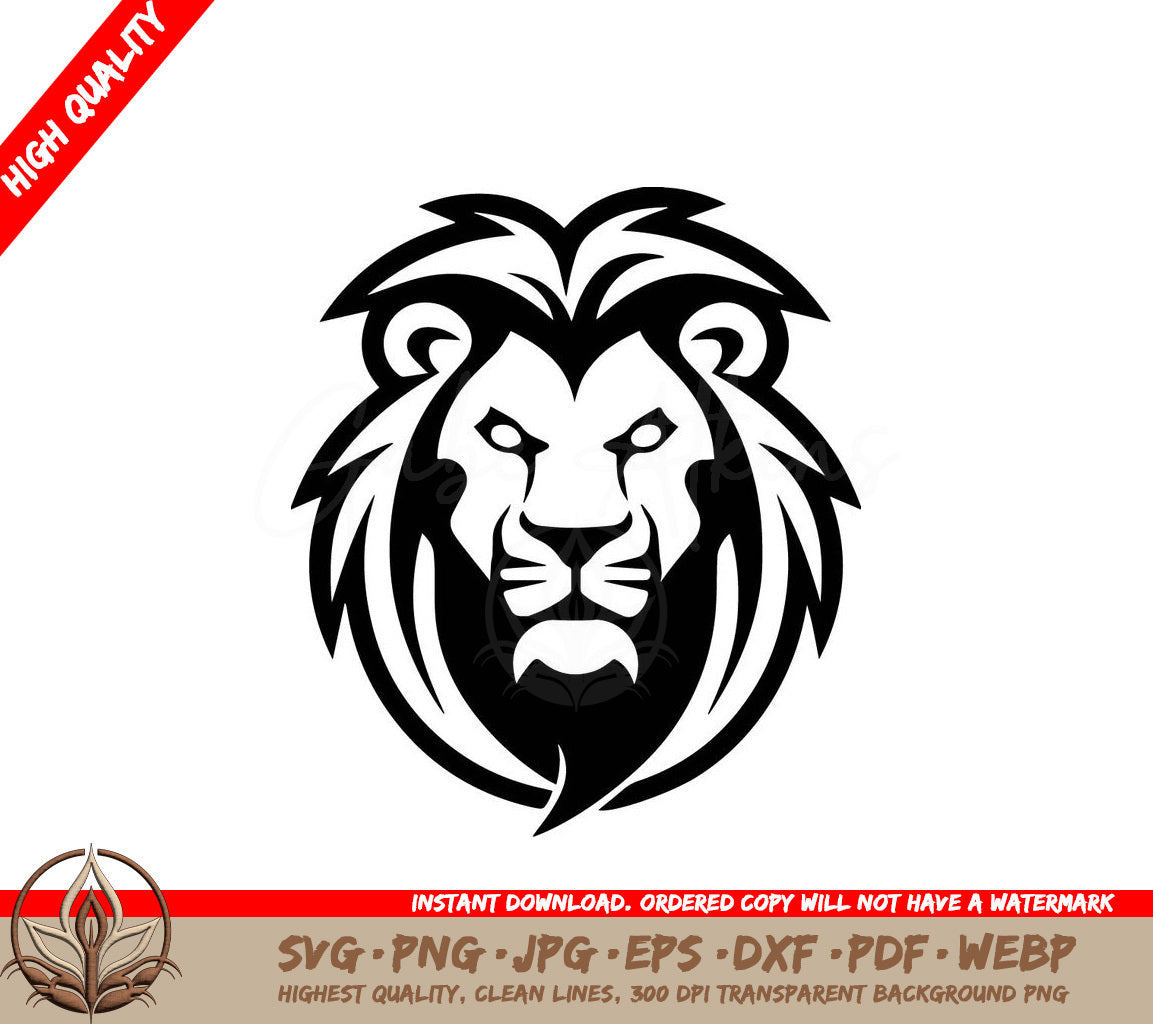 Lion Minimalist and Simple Silhouette - Vector illustration SVG 