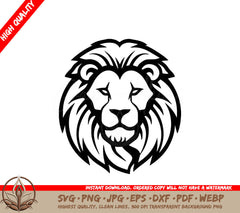 Lion Minimalist and Simple Silhouette - Vector illustration SVG 