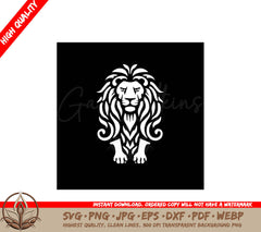 Lion Minimalist and Simple Silhouette Vector Illustration SVG 