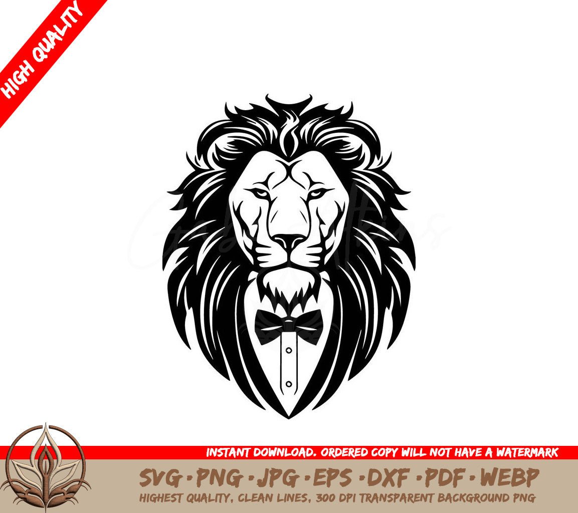 Lion Minimalist and Simple Silhouette - Vector illustration SVG 