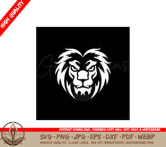 Lion Minimalist Simple Silhouette Vector Illustration SVG 