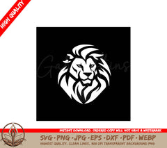 Lion Minimalist and Simple Silhouette - Vector illustration SVG 