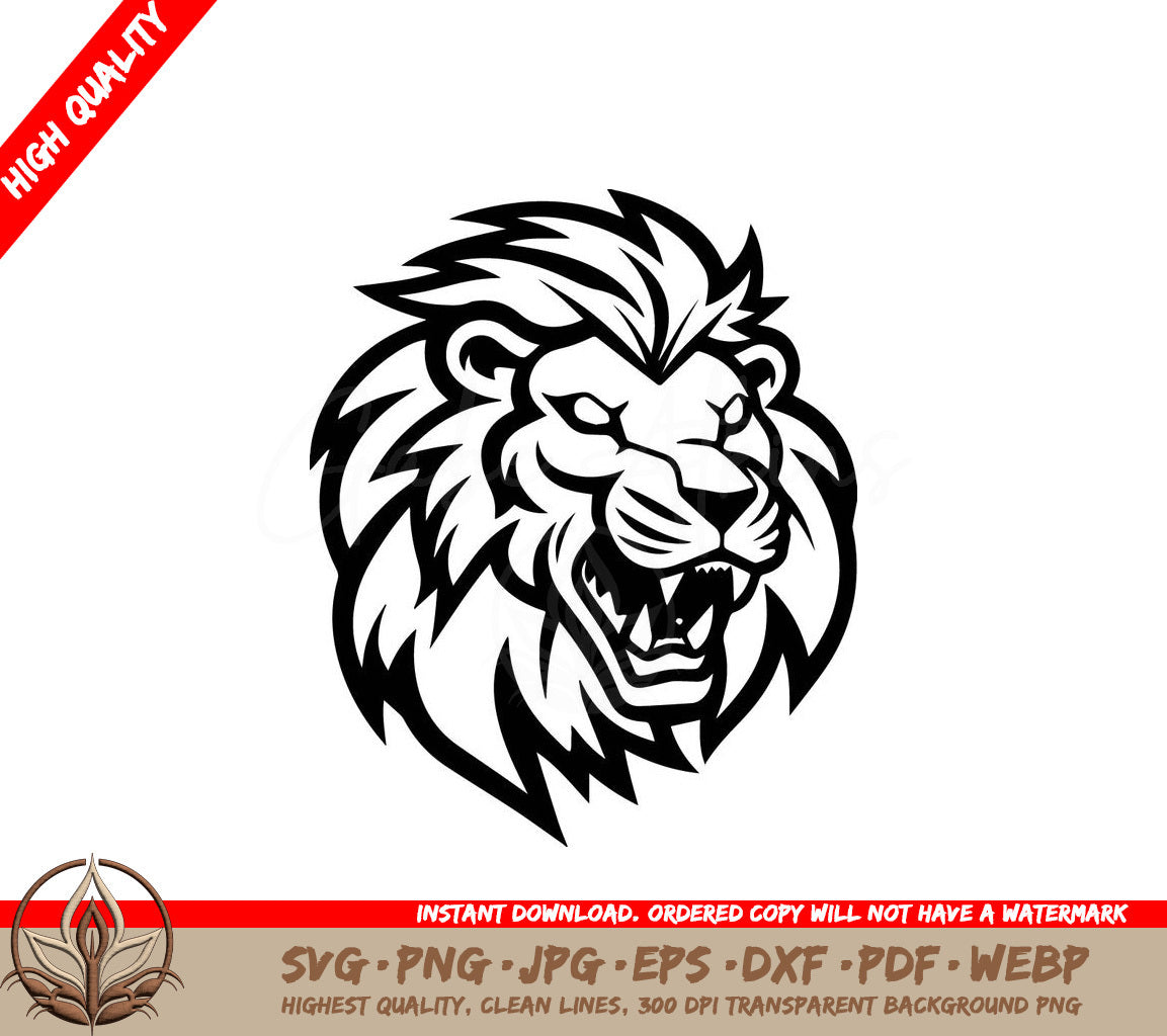 Lion Minimalist and Simple Silhouette - Vector illustration SVG 
