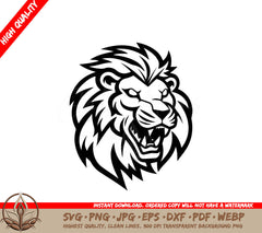 Lion Minimalist and Simple Silhouette - Vector illustration SVG 