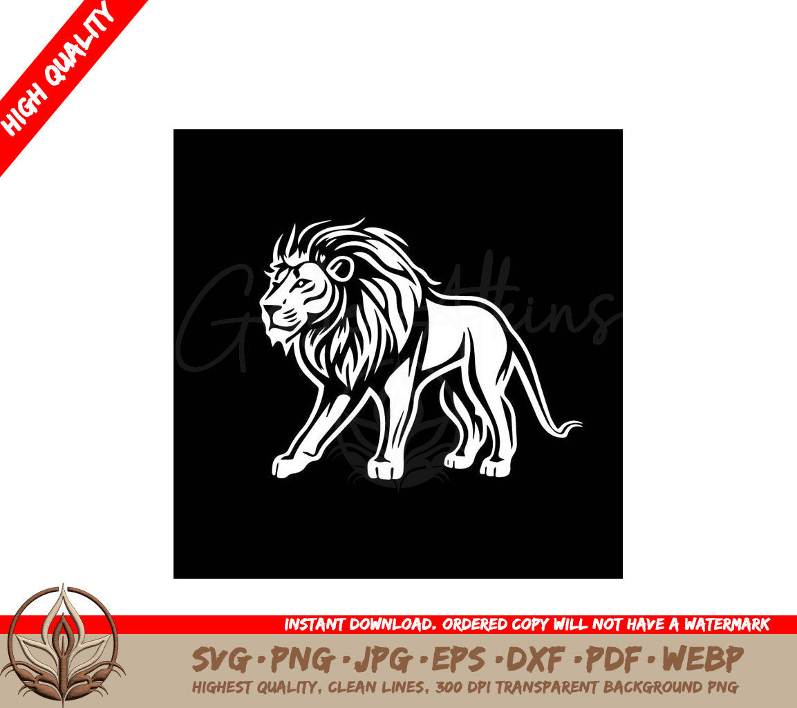 Lion Minimalist and Simple Silhouette Vector Illustration SVG 