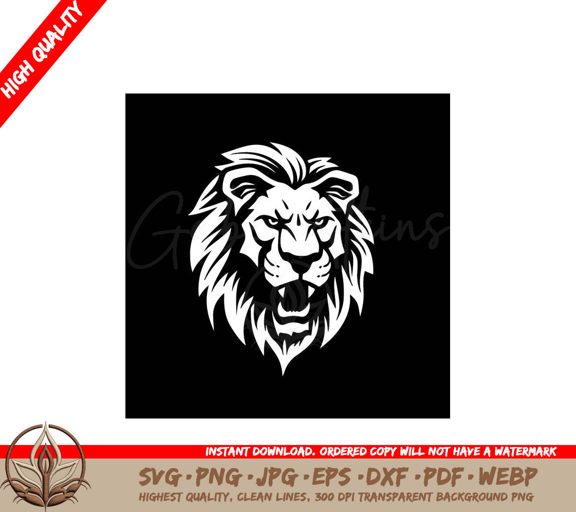 Lion Minimalist and Simple Silhouette - Vector illustration SVG 