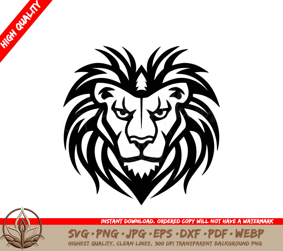 Lion Minimalist and Simple Silhouette - Vector illustration SVG 