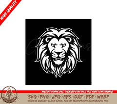Lion Minimalist and Simple Silhouette Vector Illustration SVG 