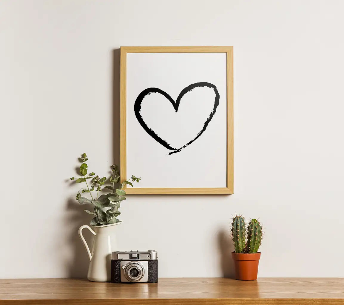 Black Brushstroke Heart SVG - Love Graphic Design Element SVG