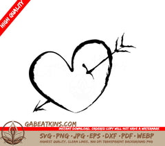  Heart with Arrow SVG - Love & Romance Design SVG