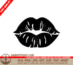  Kissy Lips Silhouette SVG - Love & Romance Design SVG