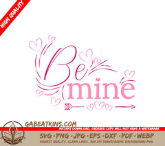 Be Mine Arrow & Hearts SVG - Valentines Day Love Design SVG