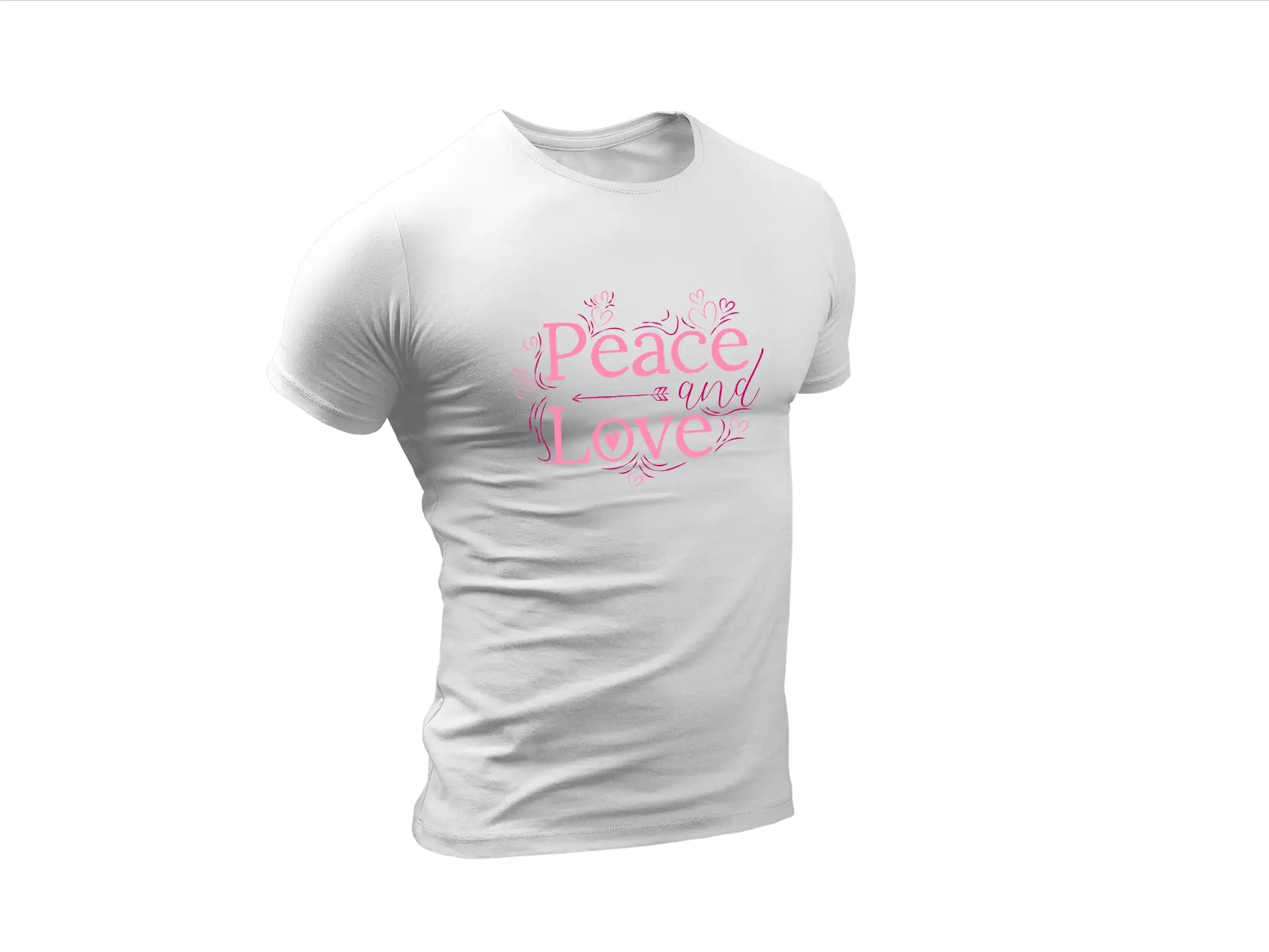 Pink Peace & Love Sign SVG with Hearts & Arrow - Free Download SVG