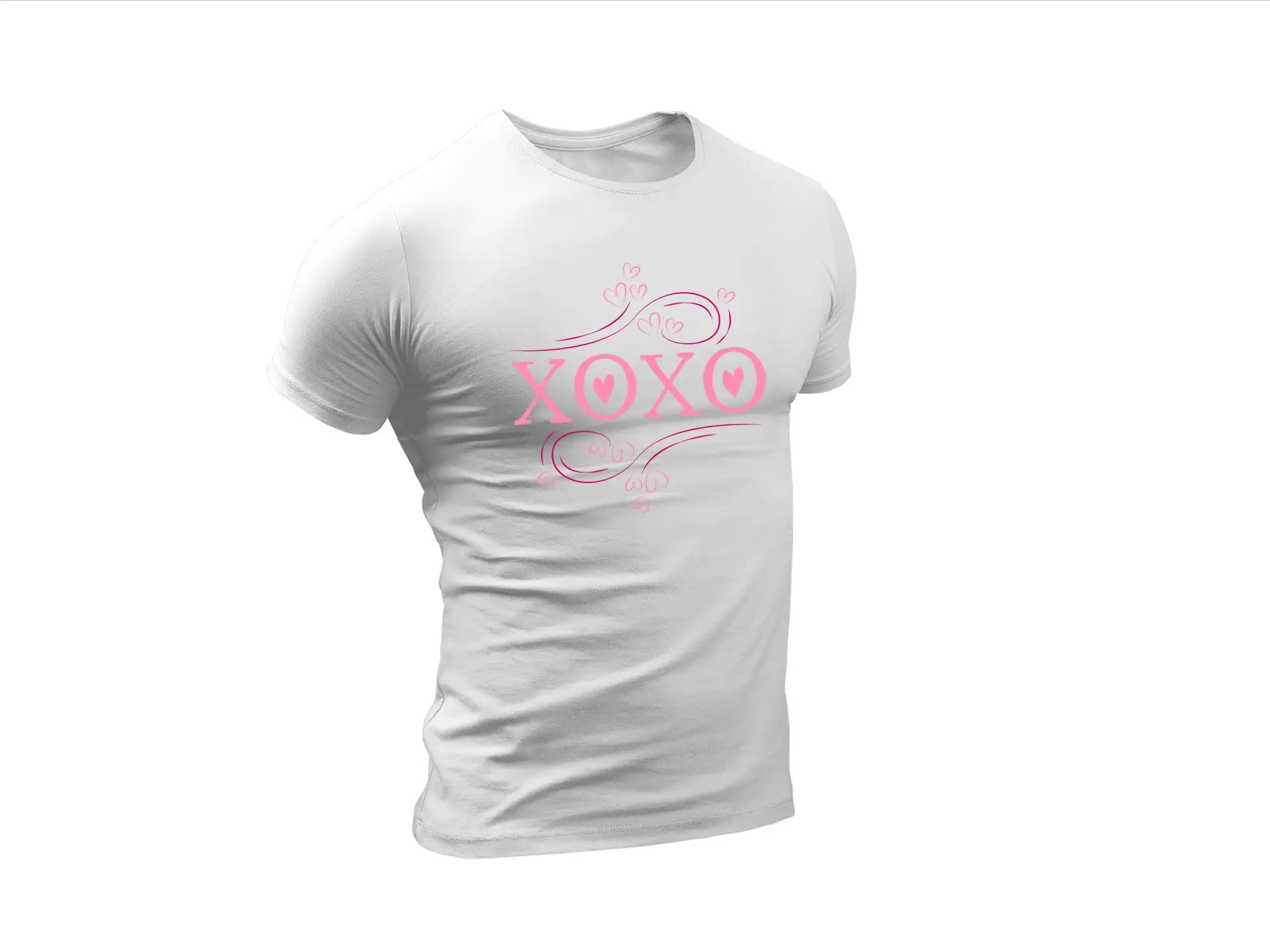 XOXO Pink Hearts & Swirls SVG - Love Design SVG