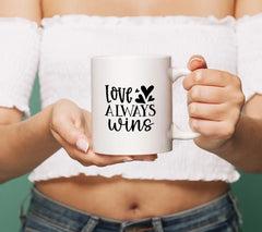 Love Always Wins SVG with Red Hearts - Valentines Day Design SVG