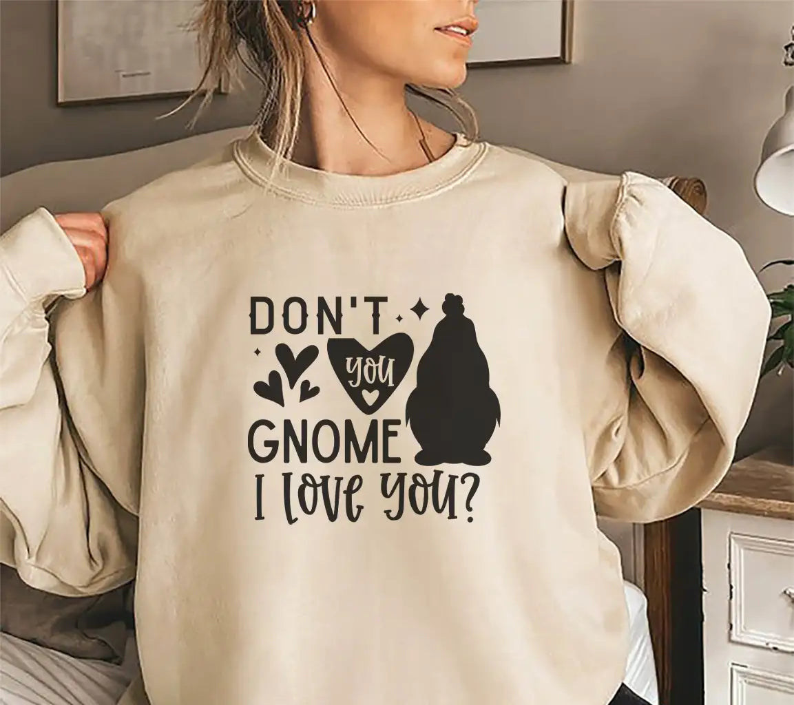 Dont Gnome I Love You Gnome Holding Heart SVG Valentines Day Cut File SVG