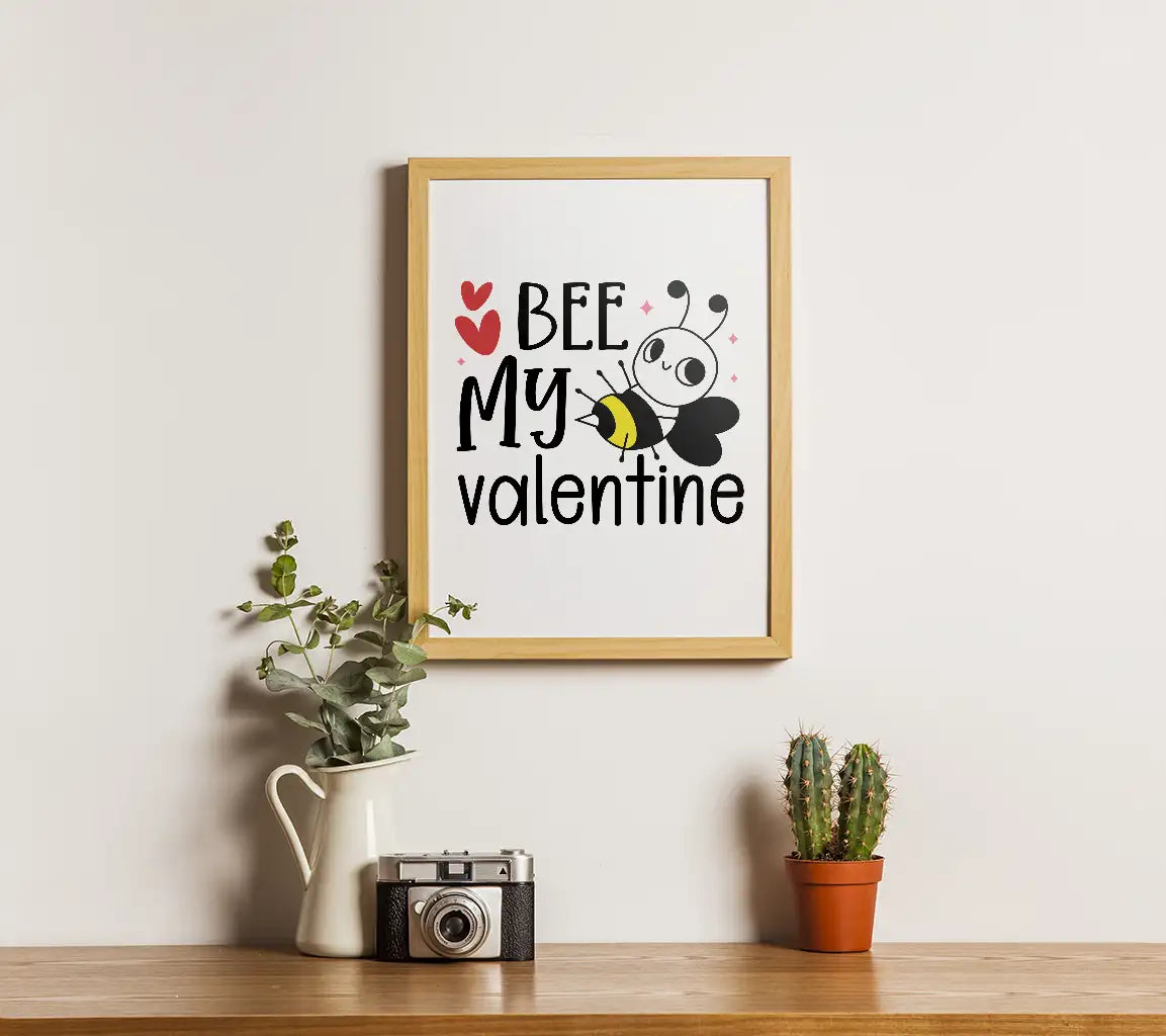 Bee My Valentine SVG - Cute Bee Design for Valentines Day SVG