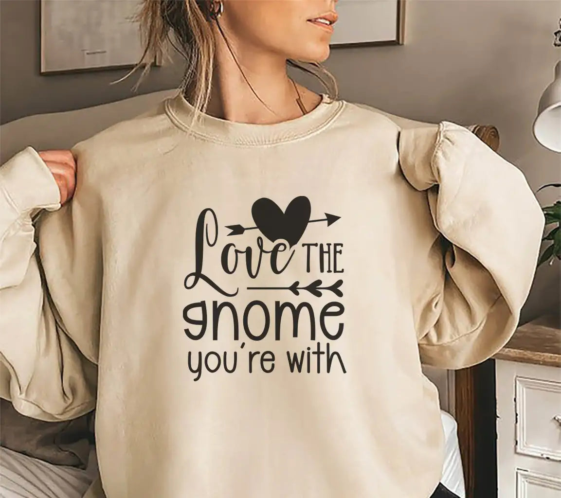 Love The Gnome Youre With SVG - Valentines Day Gnome Couple Design SVG