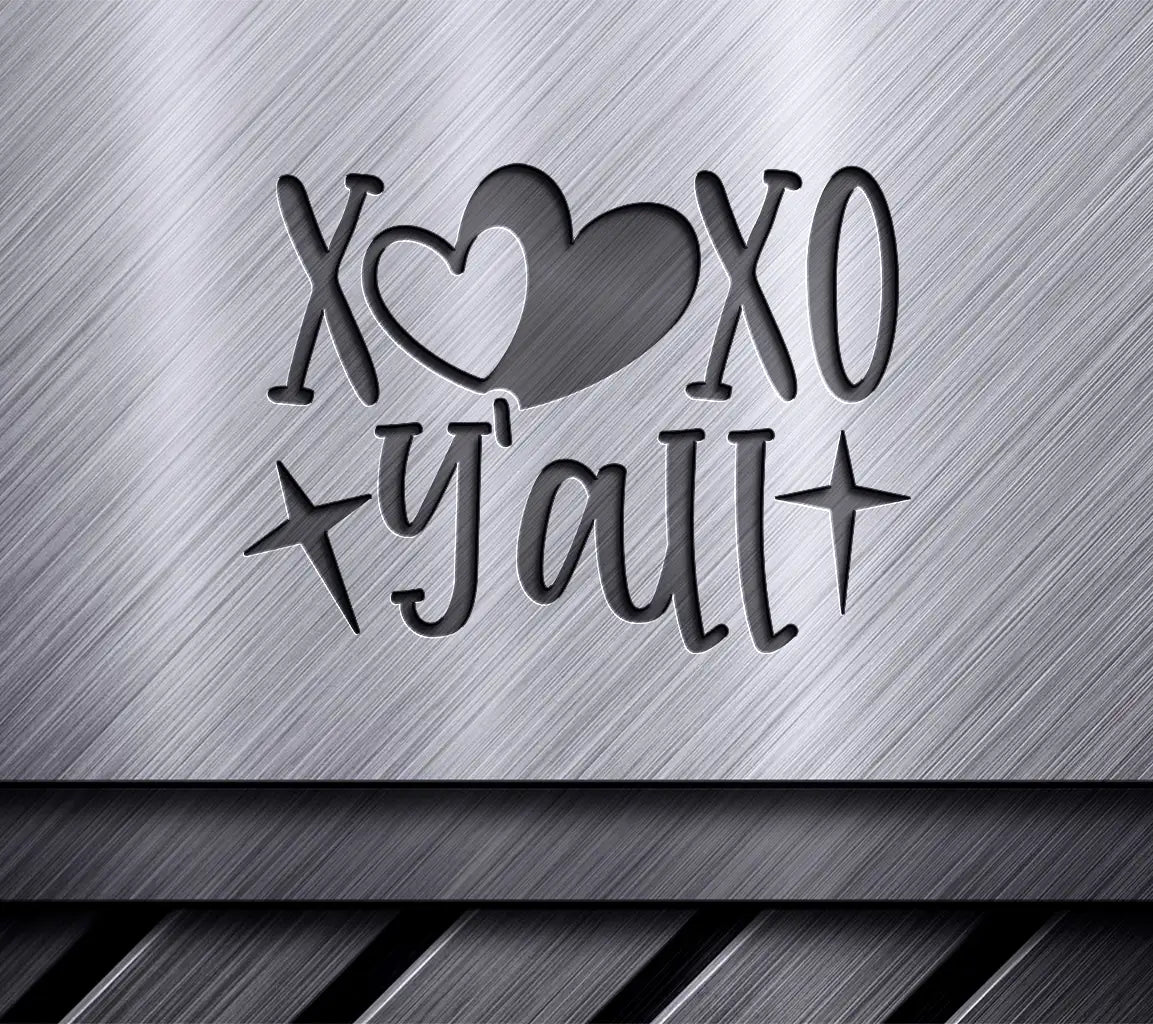 XOXO Yall SVG with Pink Heart - Valentines Day Cut File SVG