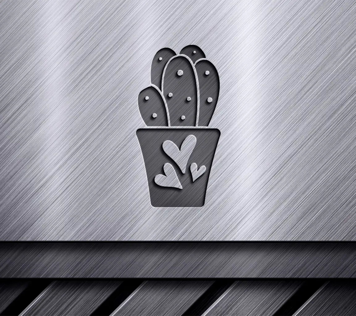 Cactus Love SVG  Silhouette with Hearts SVG