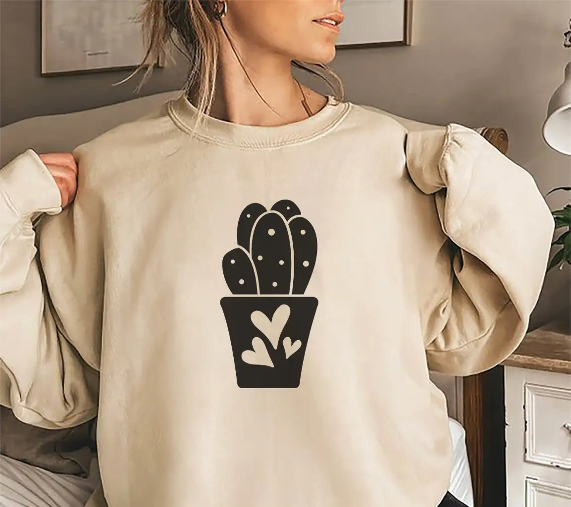 Cactus Love SVG  Silhouette with Hearts SVG