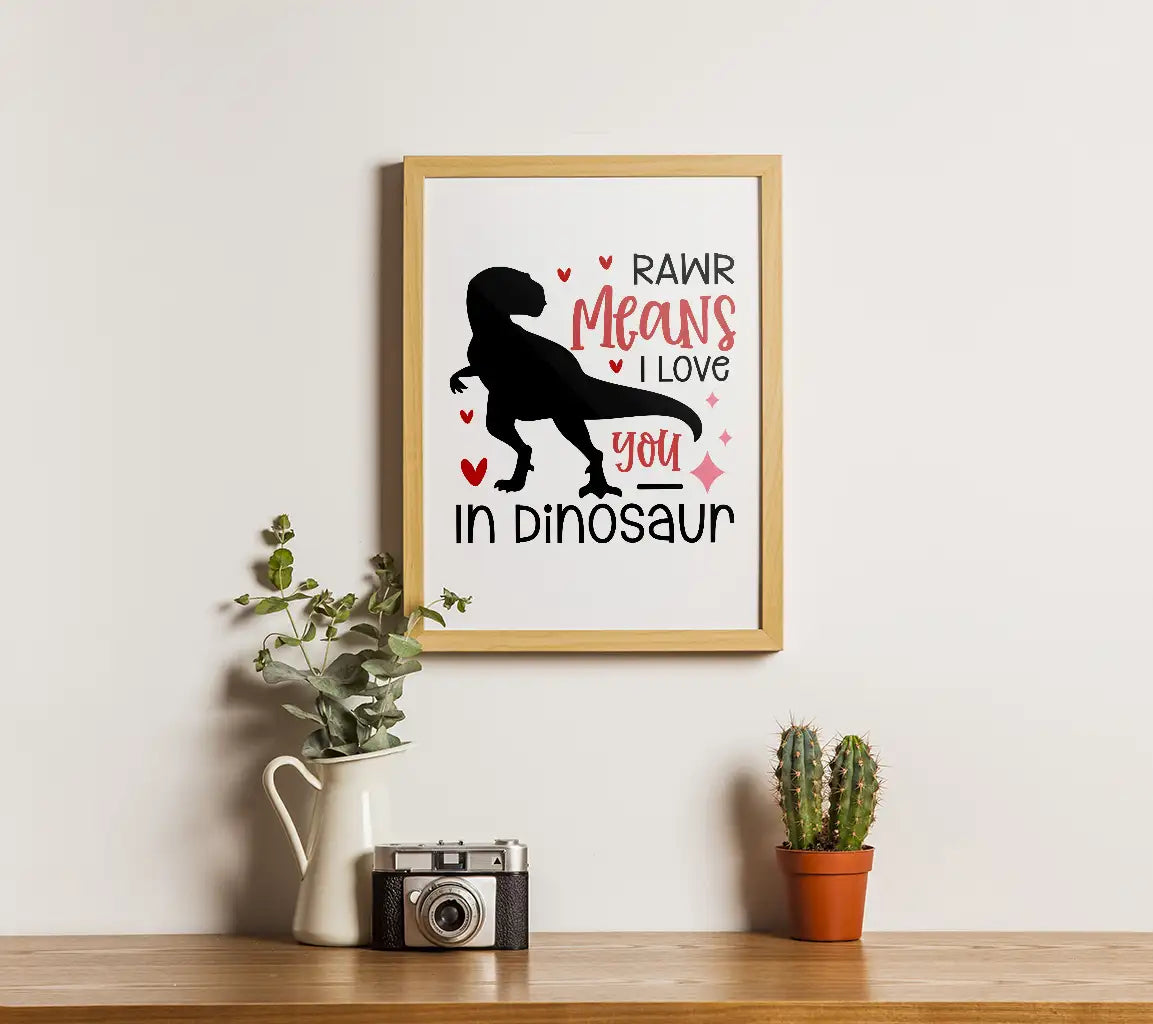Rawr Means I Love You Dinosaur SVG Valentines Day Design SVG