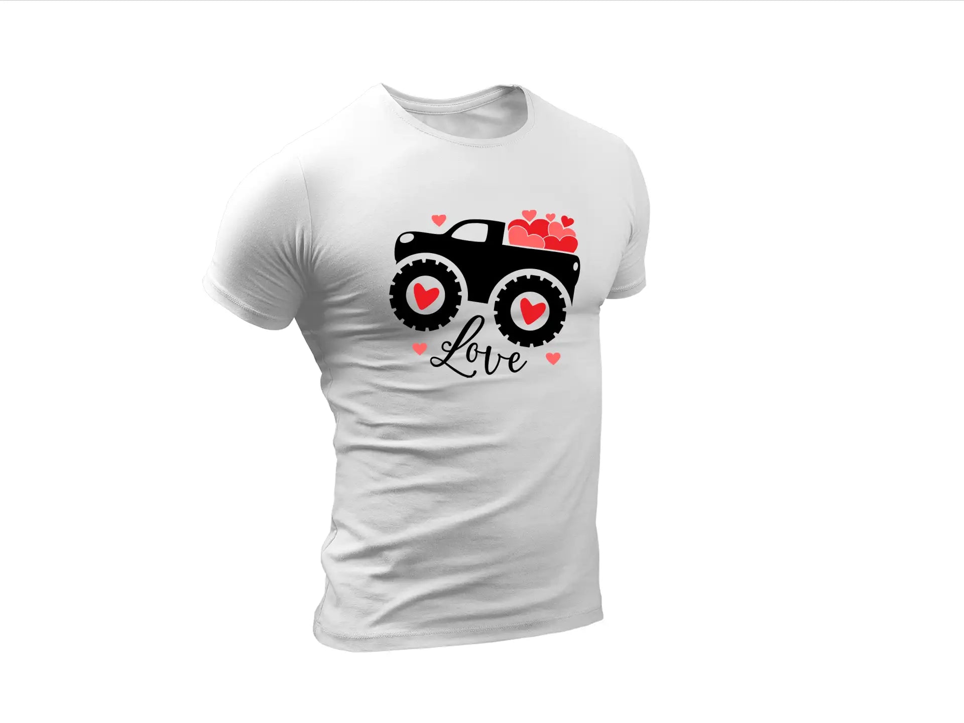 Love Monster Truck SVG Cut File - Valentines Day Design SVG