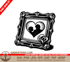  Two People In A Heart SVG - Love Frame Memories SVG