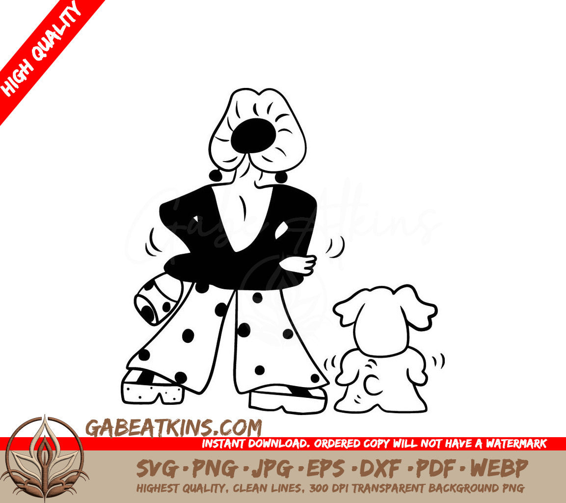 Kawaii  Woman & Dog Anime SVG Clipart SVG