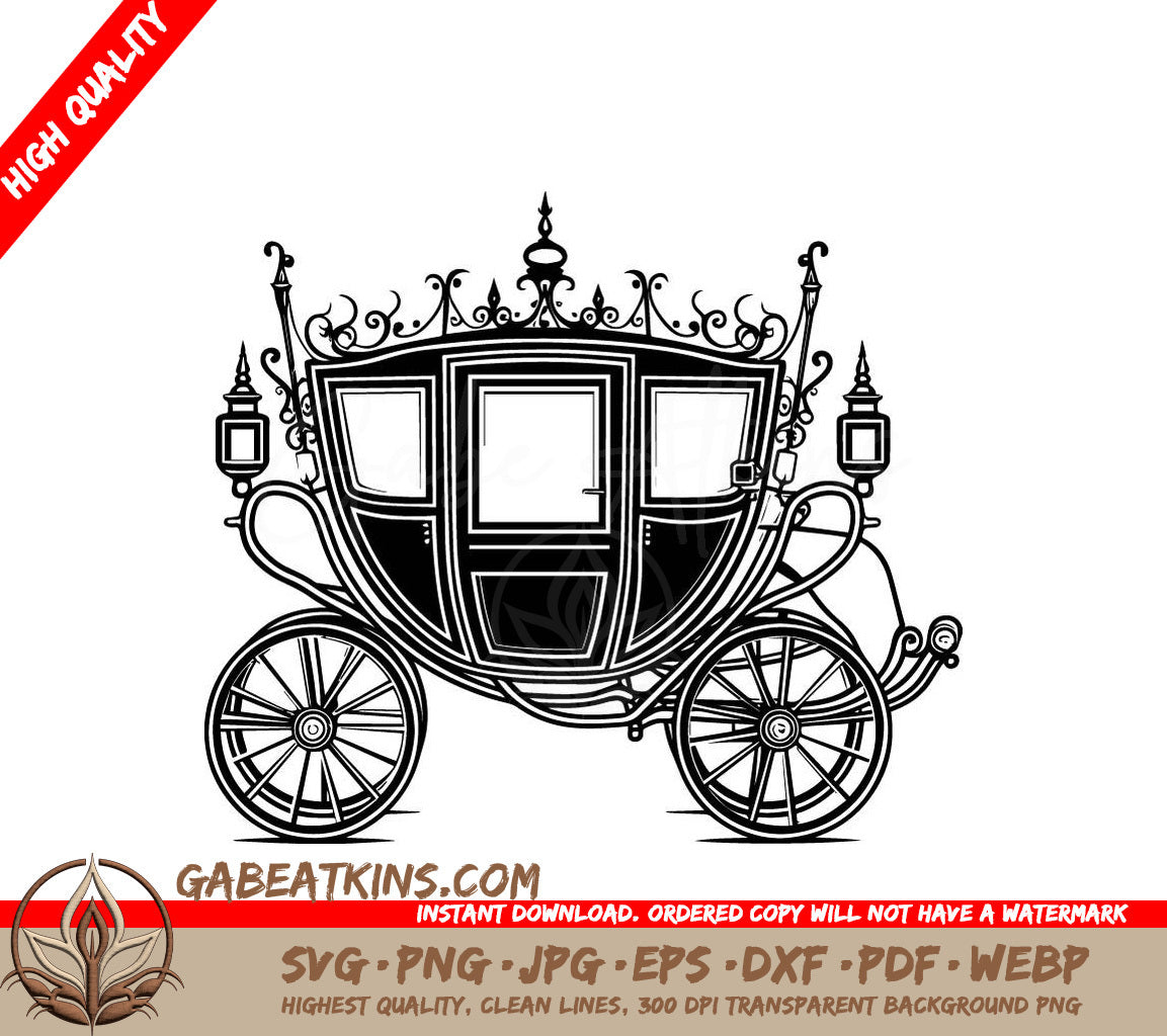  Horse Drawn Carriage SVG - Regal Emblem Design for Luxurious Weddings SVG