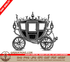  Horse Drawn Carriage SVG - Regal Emblem Design for Luxurious Weddings SVG