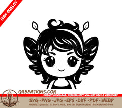  Fairy Girl with Wings SVG - Enchanted Meadow Moment SVG