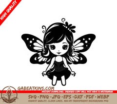 Fairy with Butterfly Wings SVG - Magical Meadow Melodies SVG