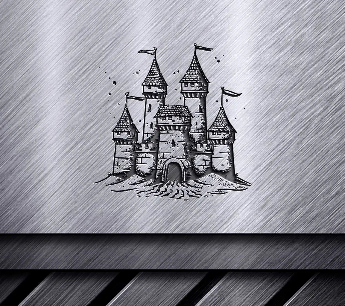  Castle SVG - Majestic Medieval Stone Castle with Turrets & Banners SVG