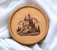  Castle Hill SVG - Medieval Woodcut for Halloween & Fantasy Designs SVG