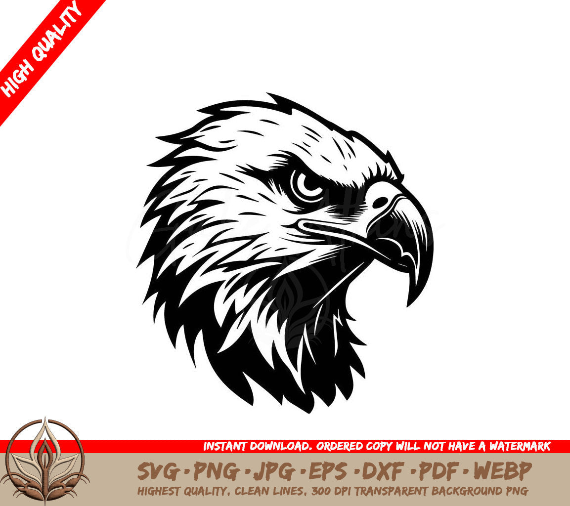Majestic Eagle Head Vector Illustration SVG 