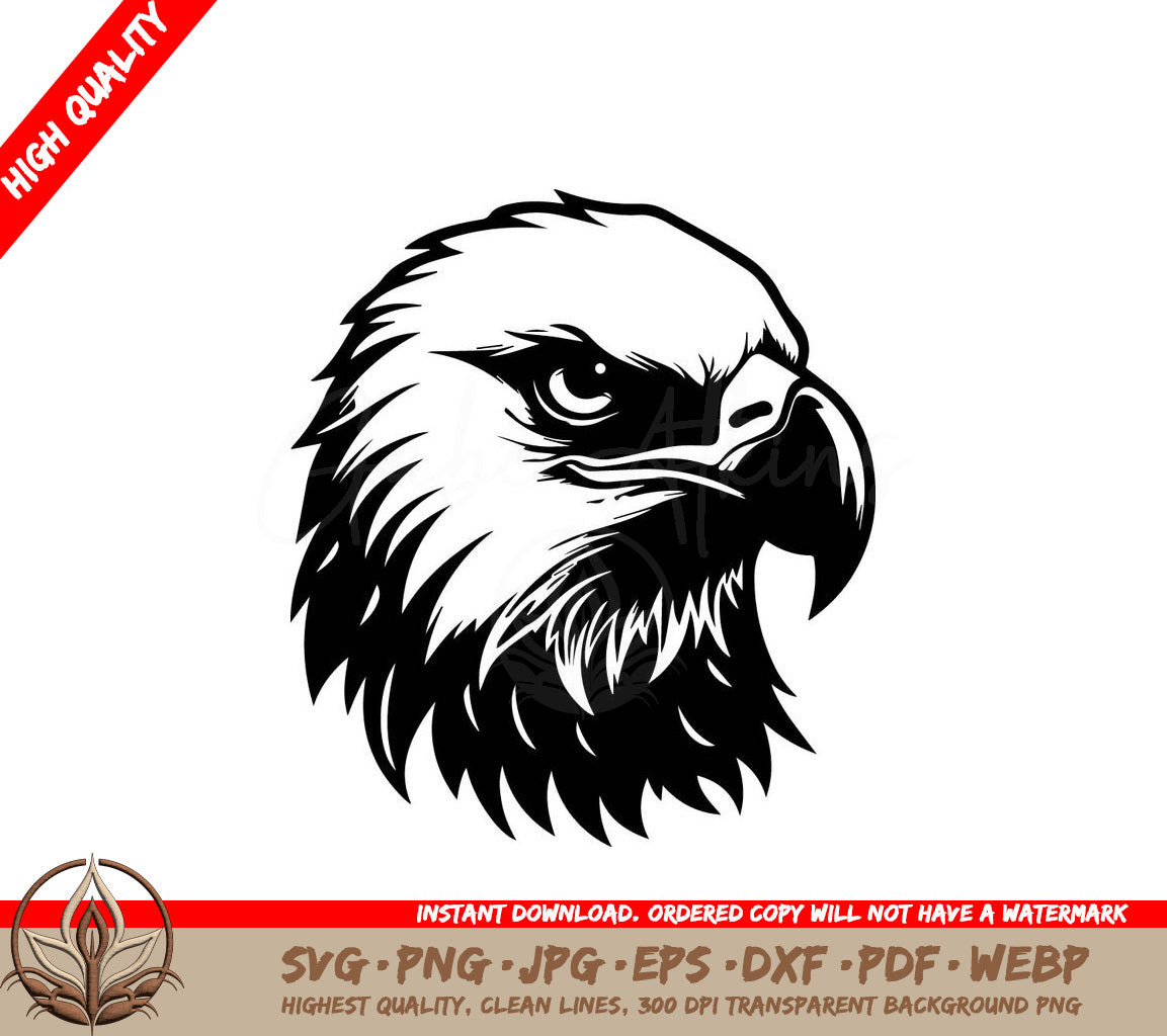 Majestic Eagle Head Vector Illustration SVG 