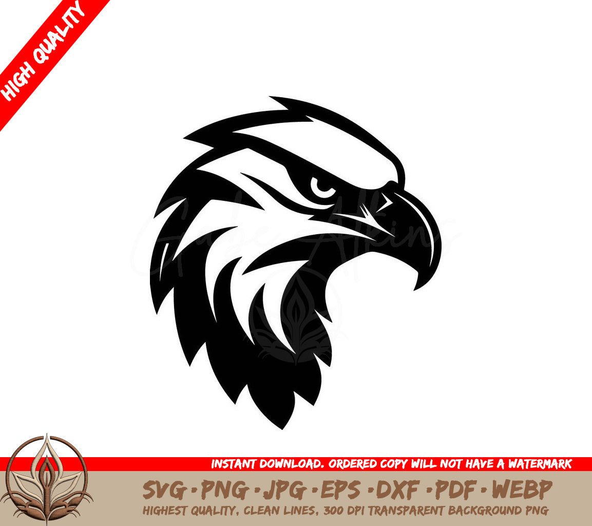 Majestic Hunter Eagle Icon Design Aerial Sovereignty Black Eagle Emblem SVG 