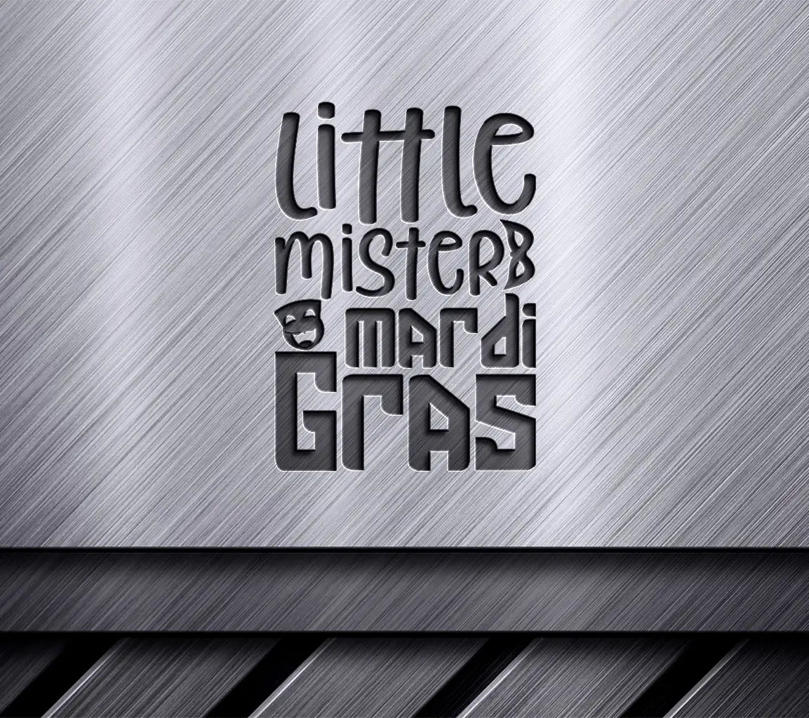 Little Mister Mardi Gras SVG - Green & Purple Sign Design SVG