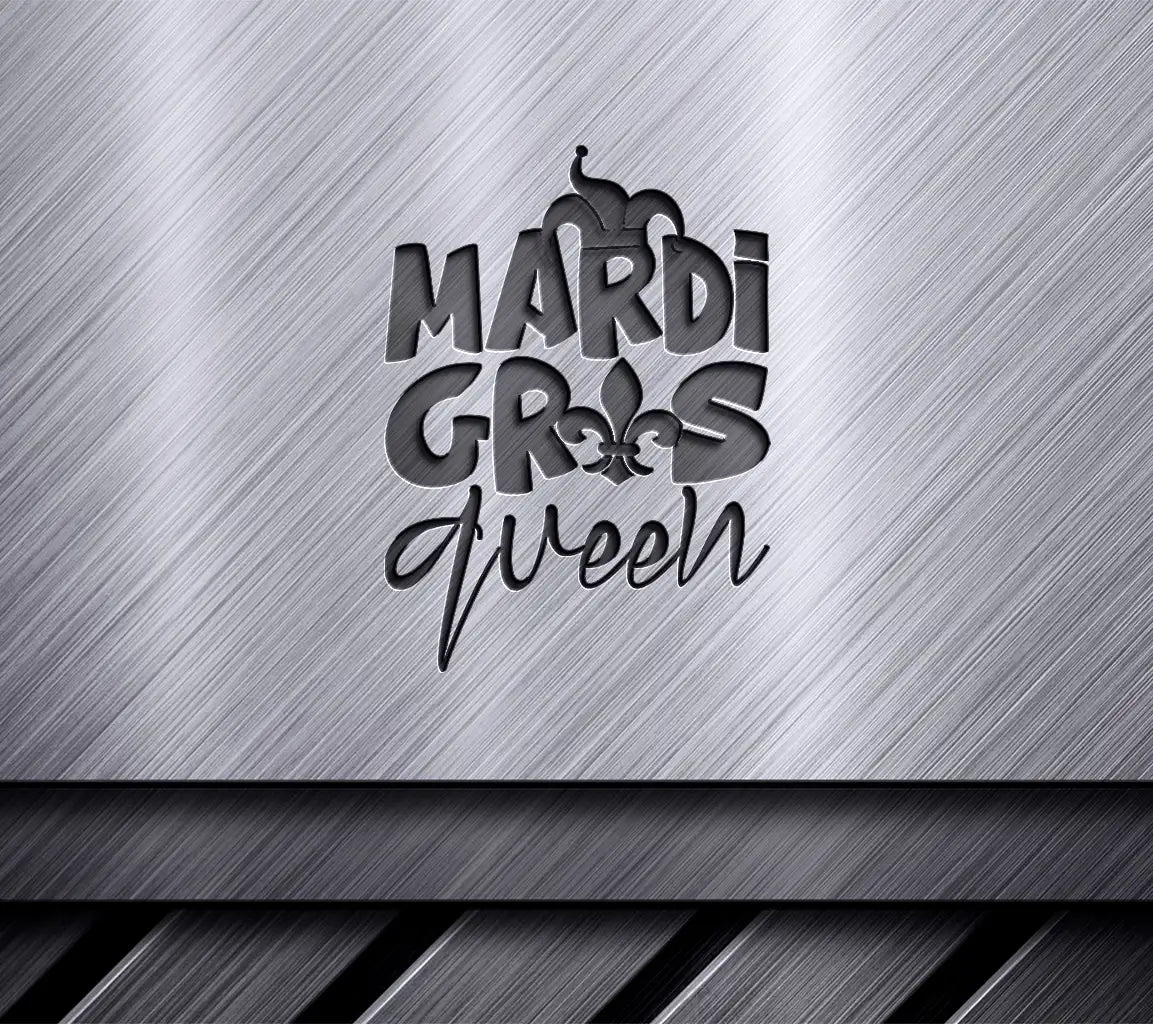 Mardi Gras Queen SVG Jester Hat & Fleur De Lis Design SVG